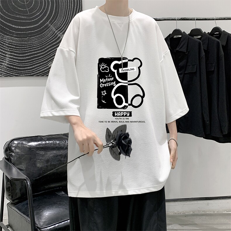冰丝七分袖t恤男大码五分袖男短袖男中袖Q11352-P30,男装T恤,电商A040