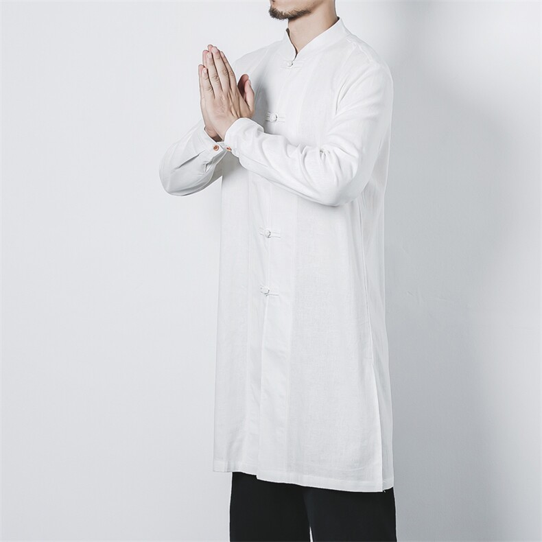 风大码棉麻衬衣男士休闲长款盘扣衬衫男装复古唐装CS501-P65,男装衬衫,钱塘788(原4013)