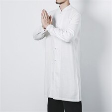 风大码棉麻衬衣男士休闲长款盘扣衬衫男装复古唐装CS501-P65,男装衬衫,钱塘788(原4013)