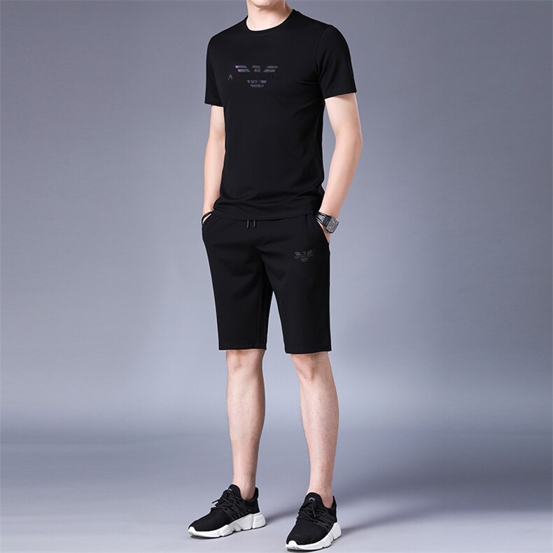 2023夏季冰丝薄款套装男士休闲时尚短袖三件套中老年polo衫男装,男装休闲套装,电商B212（原钱塘6029）