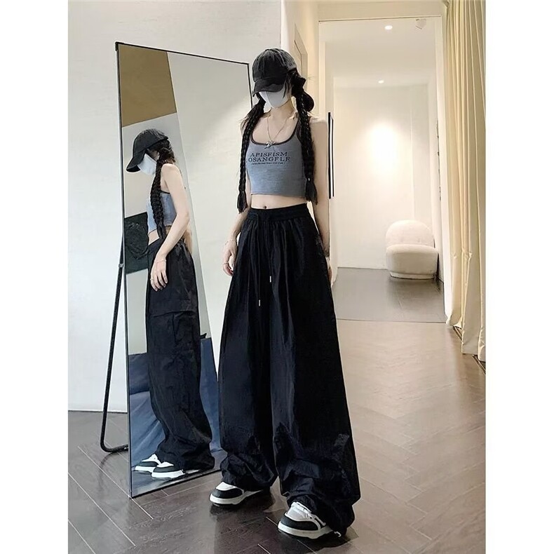 ins速干工装裤女夏季薄款2025新款大码胖mm显瘦宽松休闲阔腿裤子,男装工装外套,星座1210-1