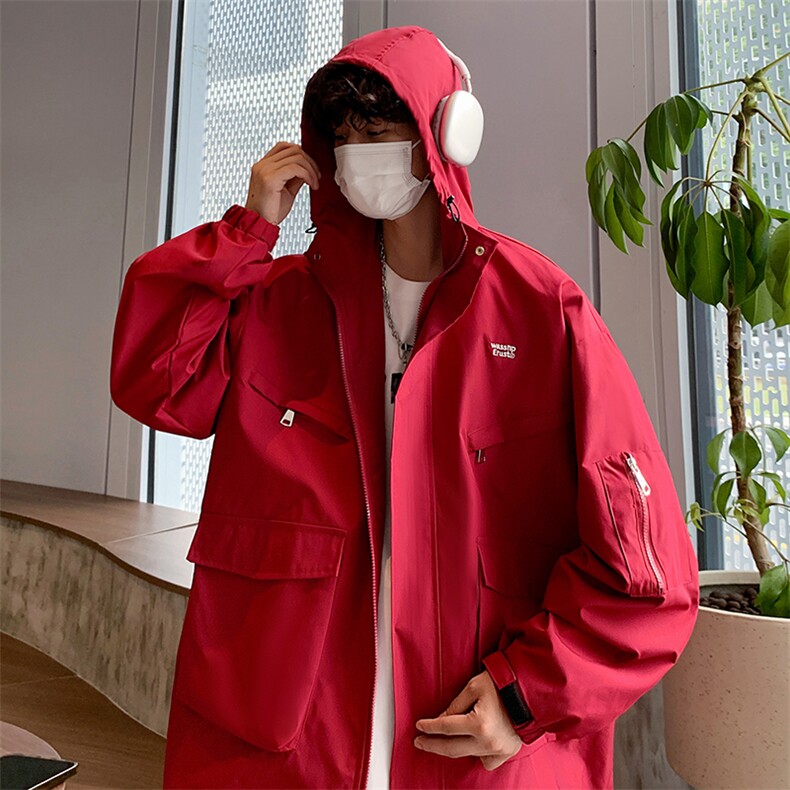 刺绣户外冲锋衣男工装宽松男士夹克潮流外套A266-JK8019-P30特,男装夹克,电商A266
