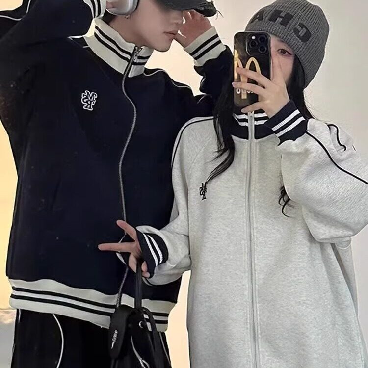 美式撞色棒球服外套男女秋冬新款卫衣休闲宽松上衣YSDL-A1081/P62,男装夹克,星座506