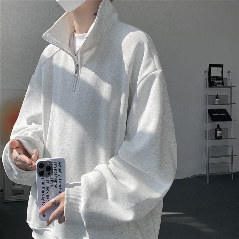 现货DSA059-WY10171-特p46控78立领半拉链大码百搭卫衣,男装卫衣,电商A059
