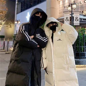 主推 过膝棉衣 织带三条杠长款加厚情侣羽棉服 外套男 G1076 P168图片