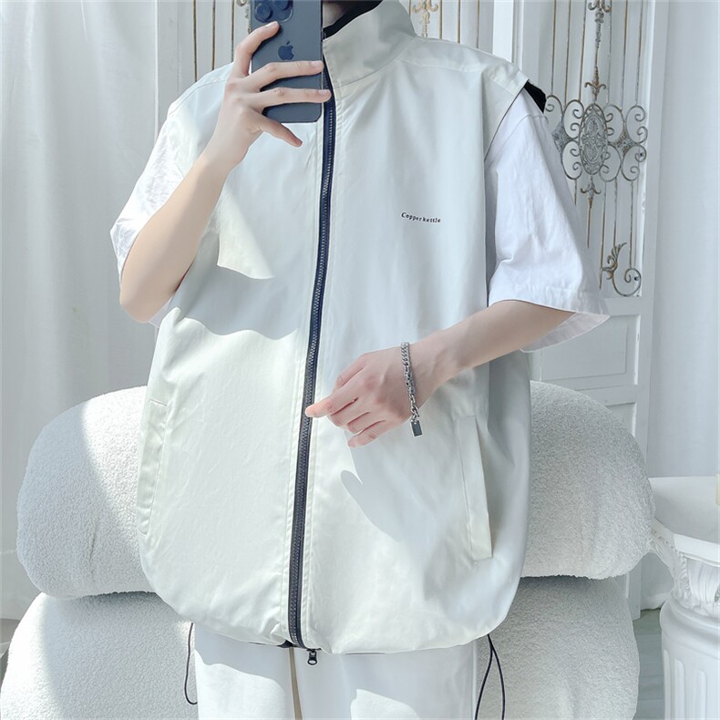 MJ156/P55夏季满天星马甲两面穿休闲男情侣百搭两面服背心外套，男装背心/马甲，电商基地A050