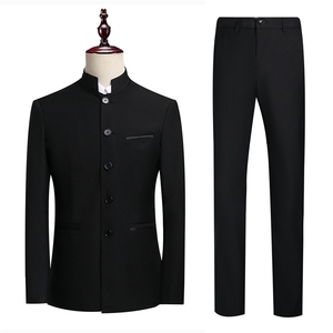 T2Z8613P125中式演出西服套装礼服男士青年立领中山装修身男服装