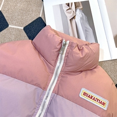 粉色拼接棉衣男女款韩版休闲面包服情侣保暖棉服外套MF312-P90，男装棉衣，星座412-3