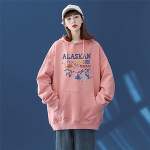 中性 秋季潮流雪山宽松外套连帽卫衣 W220P35控48图片