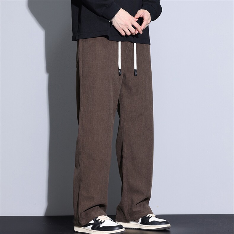 春秋厚款男生休闲裤宽松长裤男装时尚阔腿裤松紧腰9023-p35有现货,男装休闲裤,星座224-3