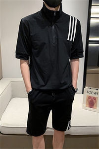 夏季社会小伙痞帅针织短袖套装轻熟风运动套装TZ2084-P85控115图片