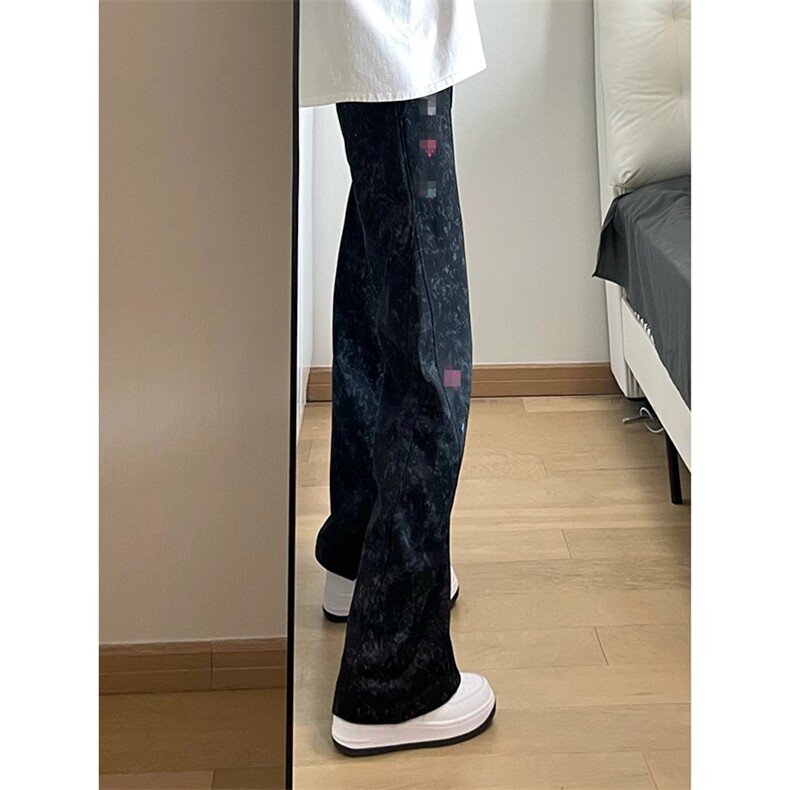 春装高品质扎染刺绣工艺弯刀卫裤男重磅复古垂感休闲运动裤阔腿裤,男装休闲裤,电商A486