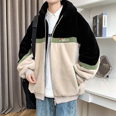 冬上新港风加绒加厚棉衣羊羔绒时尚连帽外套男女986-P110控价158，男装棉衣，电商A441-1