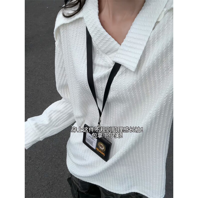XZ809A/SYR17/特P25/控48肌理感设计感翻领长袖POLOT恤卫衣,男装T恤,星座809A(原222-1)