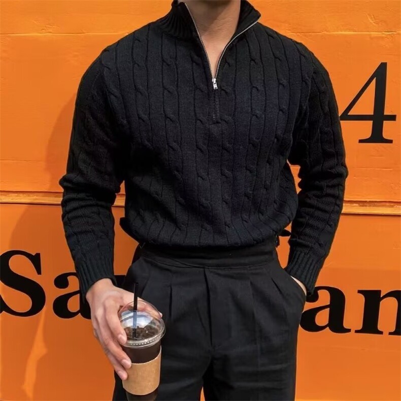 半高领拉链毛衣男套头长袖针织衫时尚洋气百搭513AMY2790P49,男装针织衫/毛衣,星座513A
