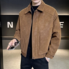 夹棉加厚宽松麂皮绒定制高端面料秋冬外套夹克男C317-986-P198，男装夹克，电商C317