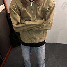牛仔外套男士韩版潮流宽松百搭拼色2024冬季新款ins夹克W6190-P73，男装夹克，星座412-2