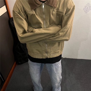 牛仔外套男士韩版潮流宽松百搭拼色2024冬季新款ins夹克W6190-P73图片