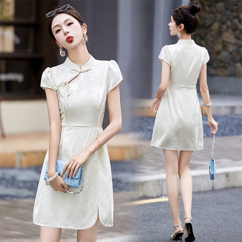 2024年夏季新中式改良气质显瘦旗袍，女装套装/套裙，来米儿