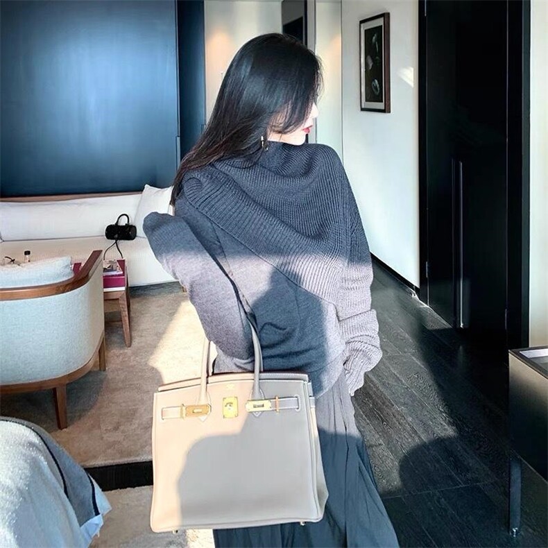 现货现货，个性假两件设计师款毛衣，深灰，黑色，军绿，咖色四个，女装针织衫/毛衣，CHERRY·印