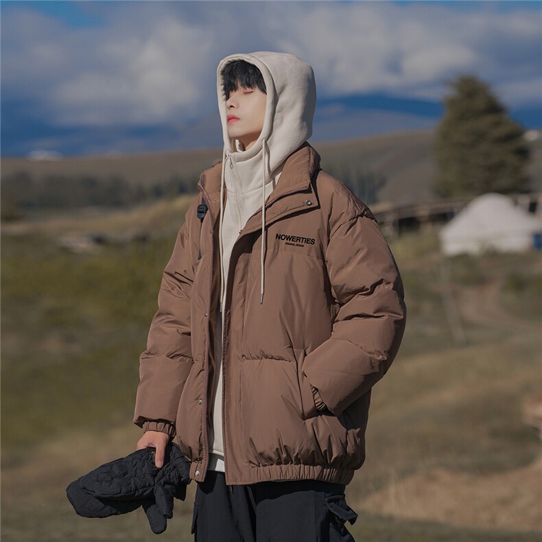 新疆山系字母印花宽松假两件连帽棉服A247-MY475特批115控168,男装棉衣,电商A247
