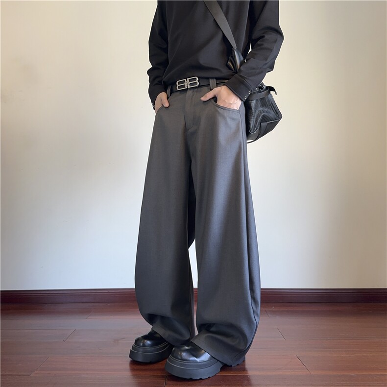 抖音品质春季新款美式高街高街宽松弯刀西裤B315-K25672-p65控88，男装休闲裤，电商B315