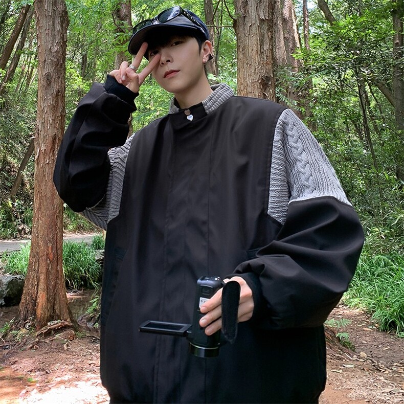 2025春新款双层拼色夹克JK901P70,男装夹克,星座1108