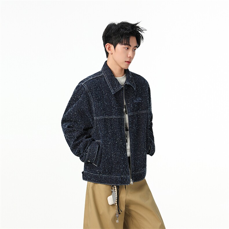 水洗牛仔外套男款春美式痞帅上衣服宽松休闲工装夹克JK1321-P90,男装工装外套,星座1103-3