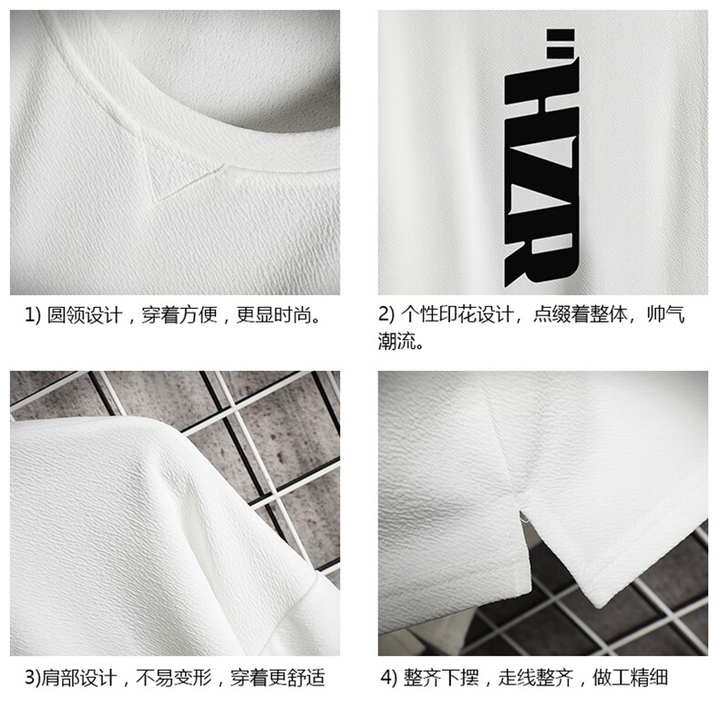 Q11002-P30春夏季七分袖t恤男大码五分袖男短袖中袖网格挂拍,男装T恤,电商A040A