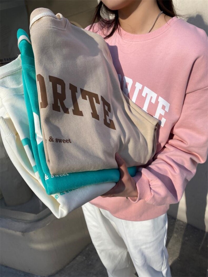 字母卫衣，女装卫衣/绒衫，暖色气流