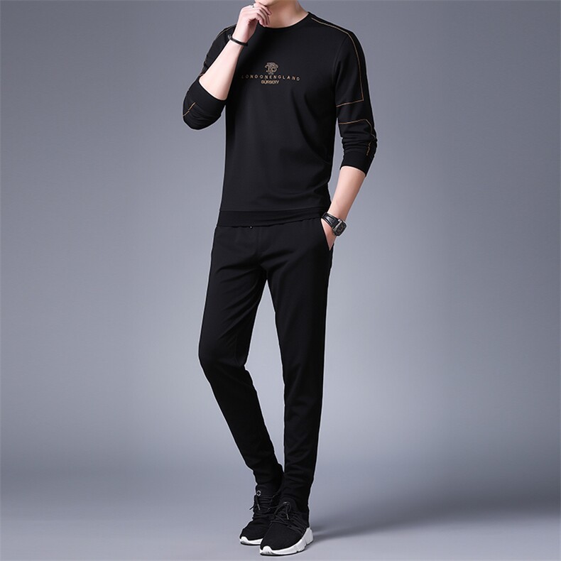 SA8253钱塘2020-2冬季新款圆领卫衣套装中青年男士时尚休闲P137,男装休闲套装,钱塘207-2