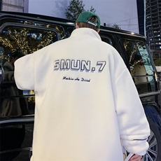 冬季港风宽松连帽服羊羔绒服男加厚保暖情侣装外套W6542-P58，男装棉衣，星座512-3