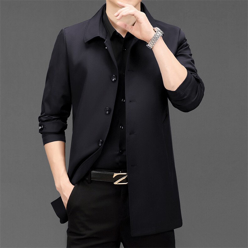 翻领单排扣口袋长袖时尚春季2023年中年上衣西服AJY9667,男装西服,钱塘6003（原4033）