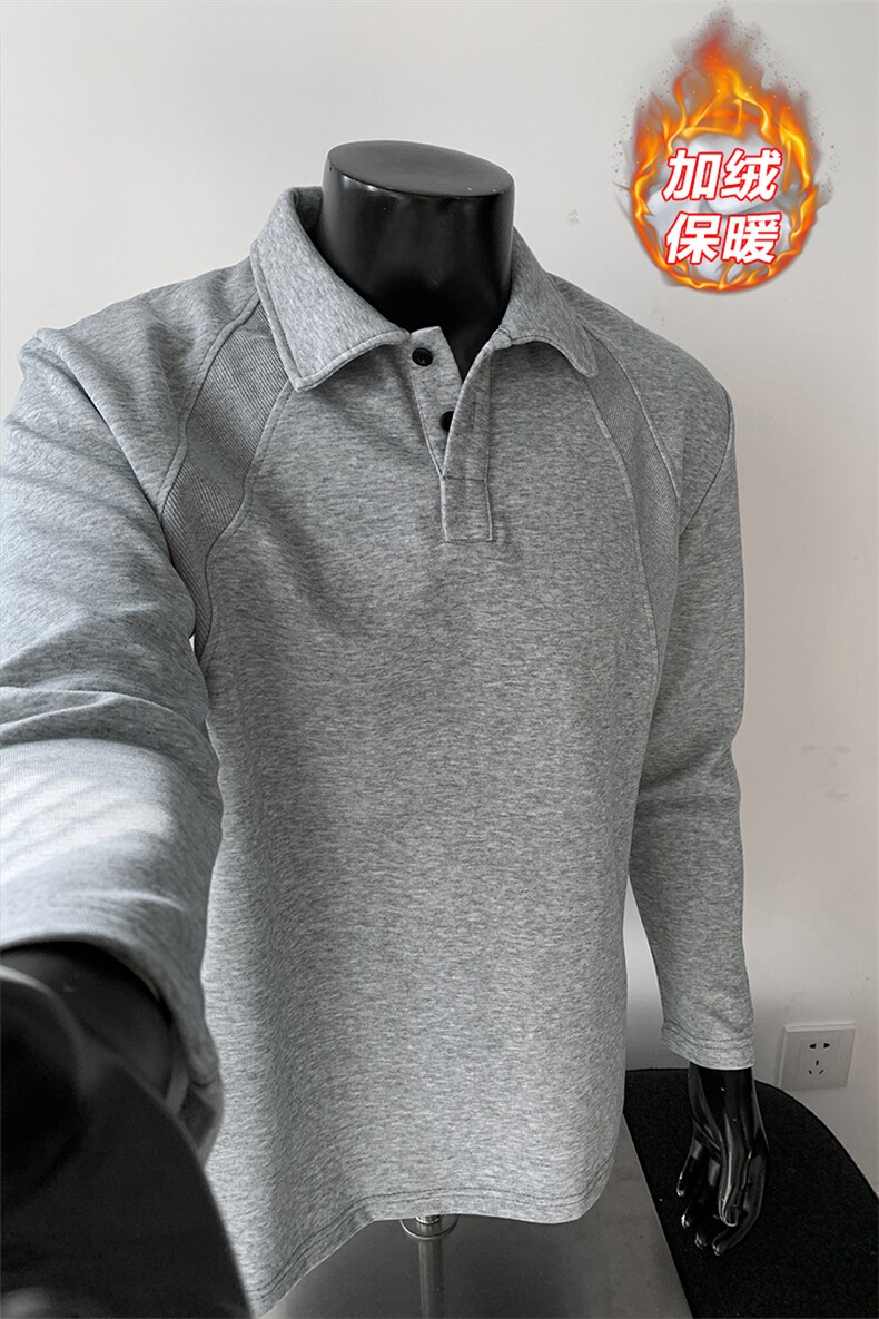华棉加绒保暖320g解构拼接亨利领打底长袖T恤男T53701J加绒-特P23,男装T恤,电商A001-1
