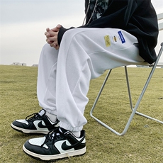 2024秋冬新款港风宽松撞色贴标束脚休闲裤运动裤K225-P40，男装休闲裤，星座914-3