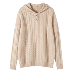 2025秋冬百搭时尚简约帽衫羊绒衫，女装羊绒衫，美够羊绒