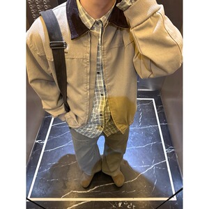 春秋季慵懒帆布夹克外套男女潮流宽松复古潮牌工装上衣HHW19P90