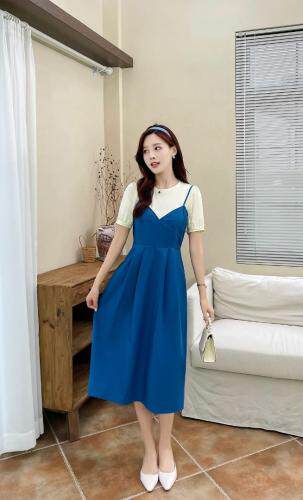 现货夏季新款两件套连衣裙，女装连衣裙，艾涵o