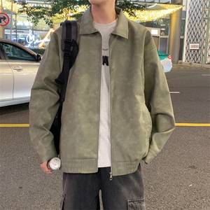 美式潮牌纯色PU皮夹克外套宽松高级感机车皮衣A406 JK3518 特P85图片