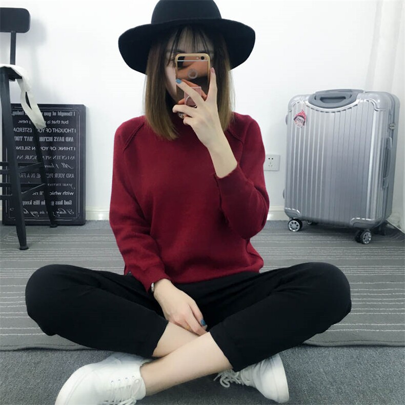 长袖甜美韩版百搭针织衫/毛衣宽松套头2020年冬季,针织衫/毛衣,奕阳依阁