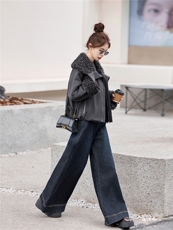 现货！现货！冬季新款女装2025年时尚气质休闲加厚羊羔毛外套，女装派克服，涵墨