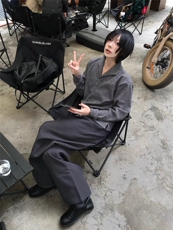 网图罗马格奢品正肩长袖Polo衫男老钱风打底t恤猫眼宝石扣特P48，男装Polo衫，电商C306-1