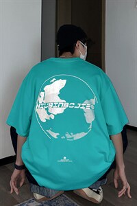 夏新款潮牌反光地球印花情侣短袖T恤男 A071-9002-P30图片