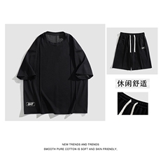 休闲运动套装男女情侣款夏季宽松短袖短裤五分裤子TZ51-特批70，男装休闲套装，星座718