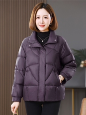 现货绣花羽绒服冬季厚实保暖中长款修身显瘦洋气减龄妈妈羽绒服，女装羽绒服，木橙西子
