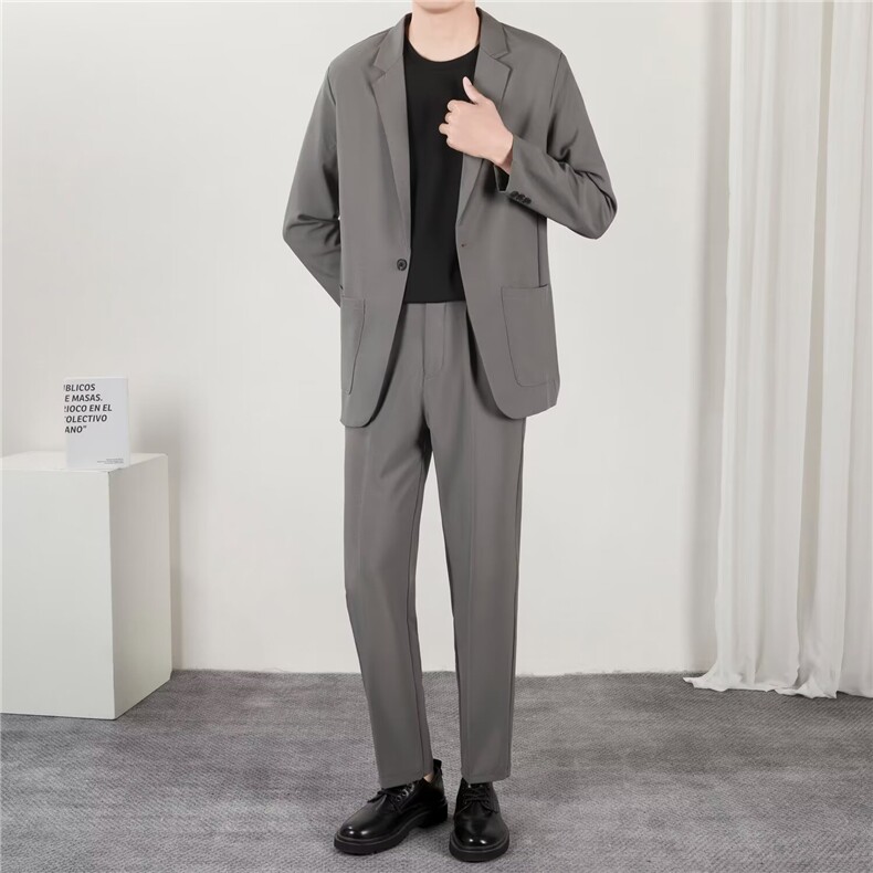 春秋休闲西服男宽松垂感外套韩版潮流春秋冬新款男士西装套装,男装西服套装,星座1013