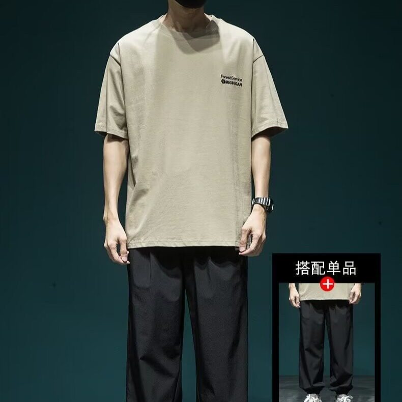 短袖t恤男士夏季新款重磅简约潮流百搭休闲宽松学生半袖体恤,男装T恤,星座1210-1