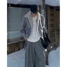 秋冬复古做旧座山雕加厚棉服男女宽松解构磨毛毛领外套MHT286，男装棉衣，星座1116A（原606A-3）
