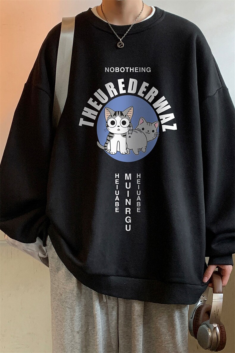 圆领卫衣男大码加厚加绒长袖t恤男S6160-P28加绒款-P33,男装卫衣,电商A040