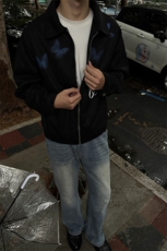 麂皮蝴蝶拉链夹克复古boxy短宽版氛围感外套JK211特P65，男装夹克，星座908-1